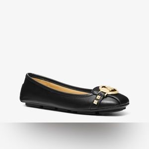 Women’s Michael Kors Black Logo Fulton Studded Ballerina Moccasin Shoe Size 11